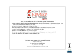 You've Been Hugged Care Package Printables (PDF)