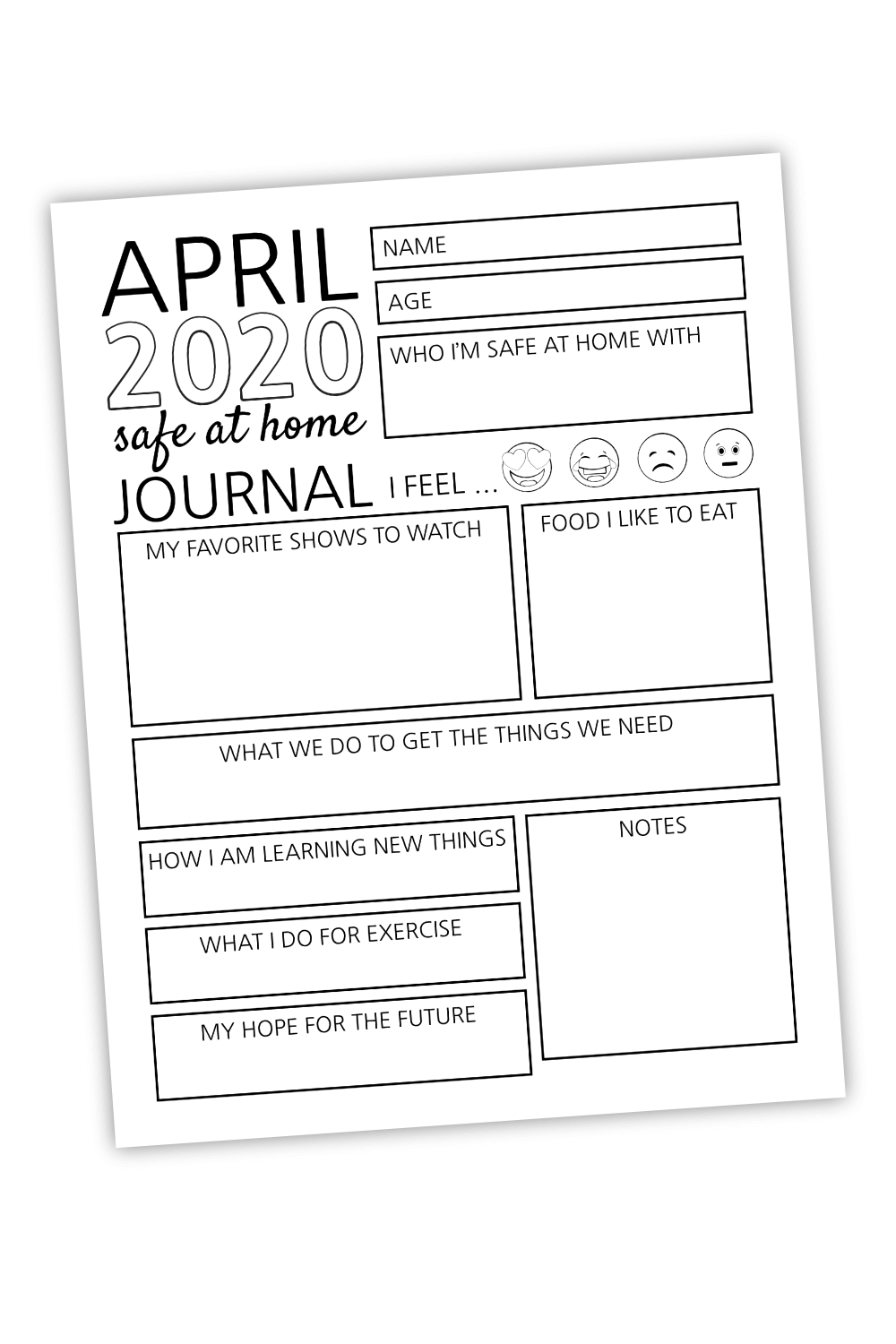 April 2020 Safe At Home Journal For Bloggers (PDF)