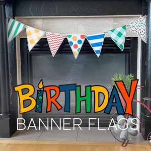 Birthday Party Banner Flags