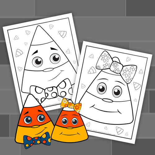 Candy Corn Halloween Color Pages (PDF)