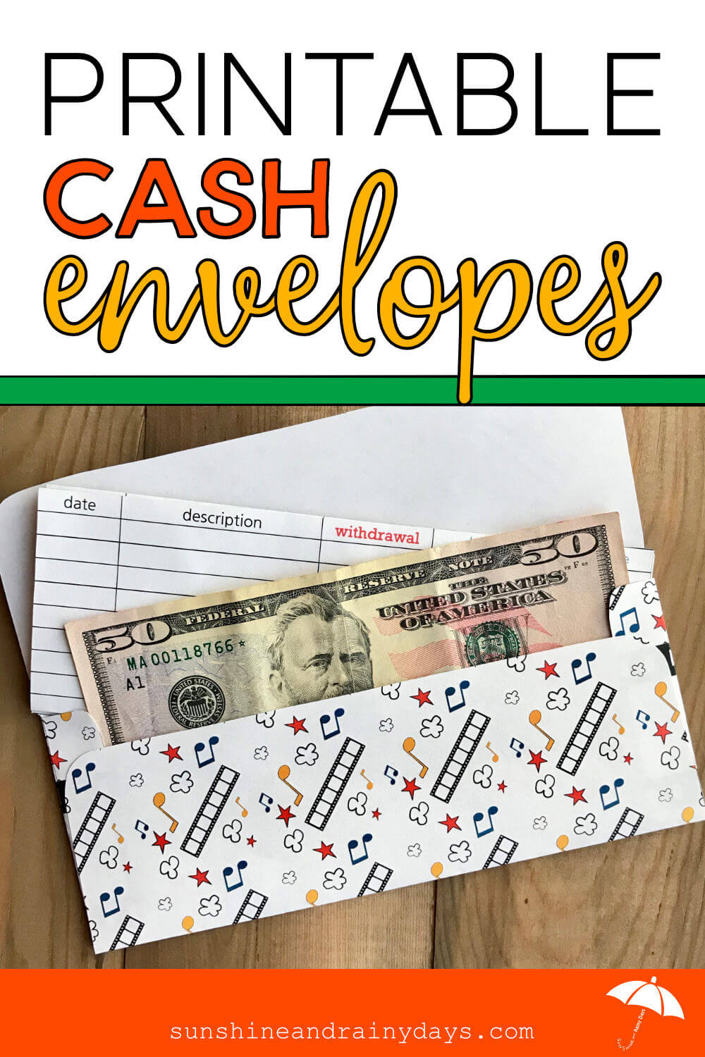 Pin on cash envelope binder