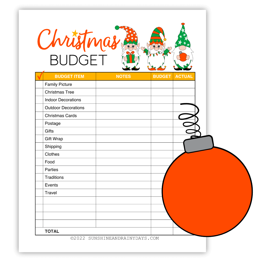 Christmas Budget Worksheet (PDF) – Sunshine And Rainy Days