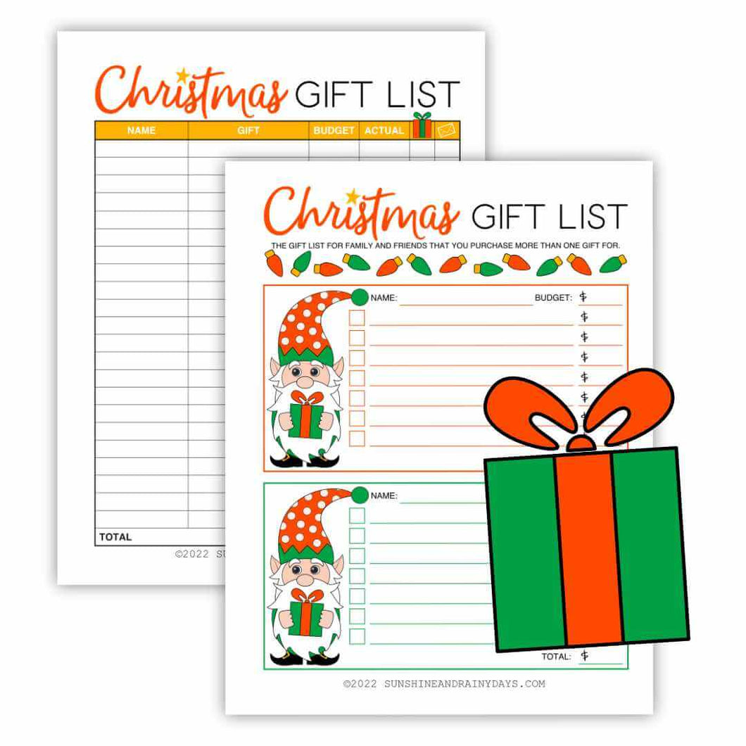 Christmas Gift List (PDF) – Sunshine And Rainy Days christmas-gift-list-pdf-sunshine-and-rainy-days