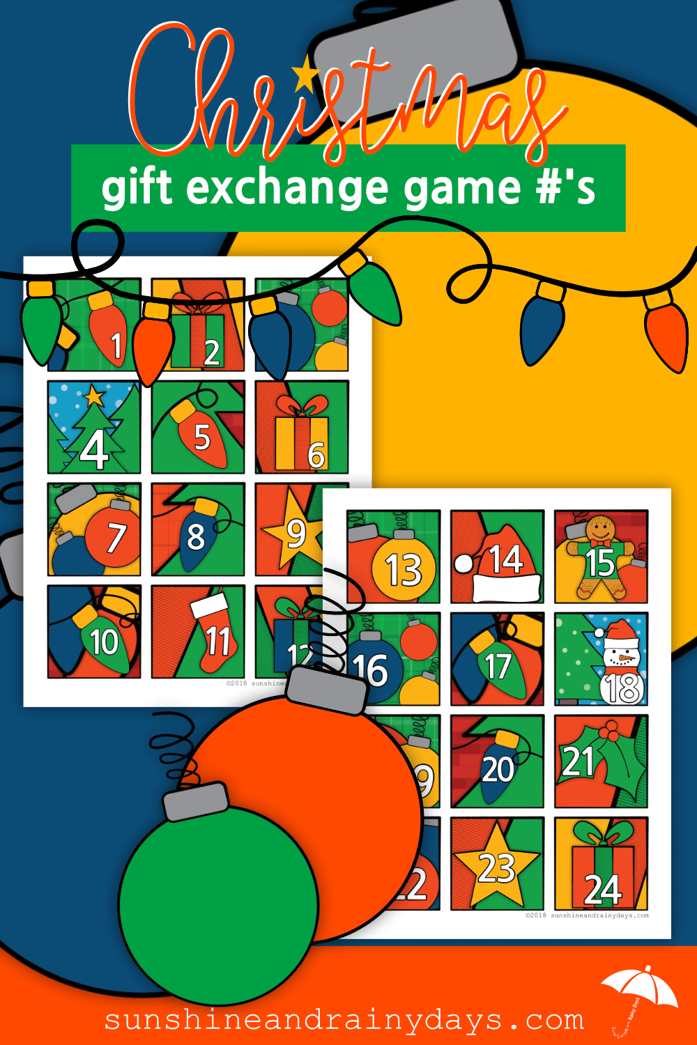 Christmas Gift Exchange Game Numbers (PDF)
