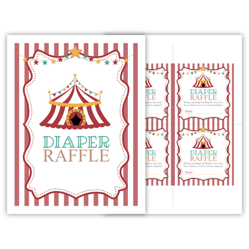 Diaper Raffle Tickets - Circus (PDF)