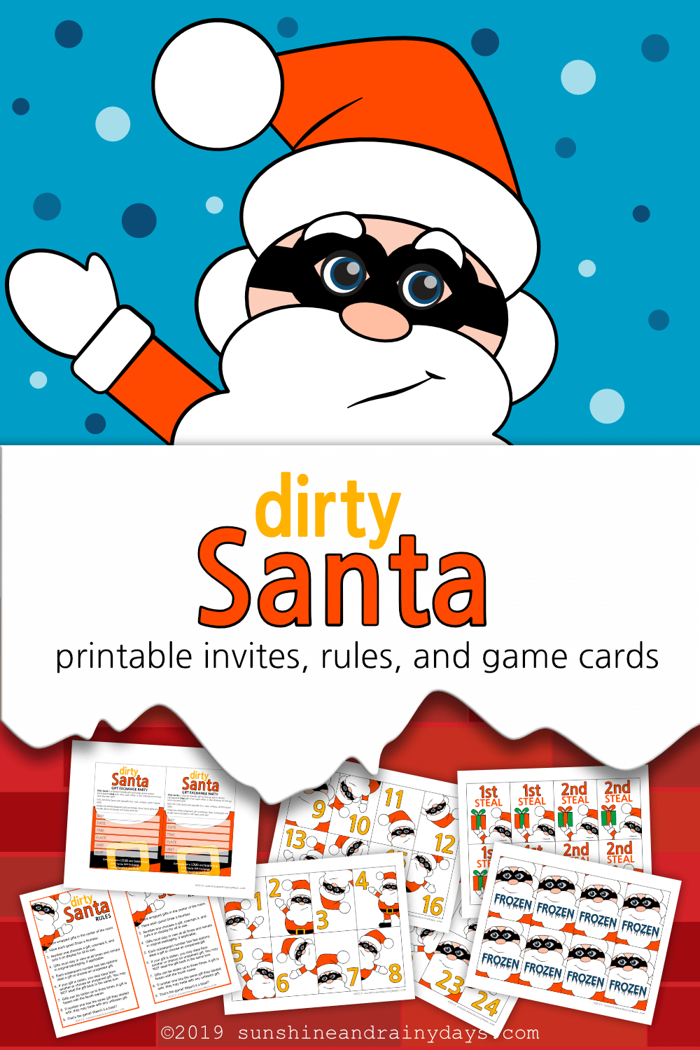 Dirty Santa Invites, Rules, and Game Cards (PDF)