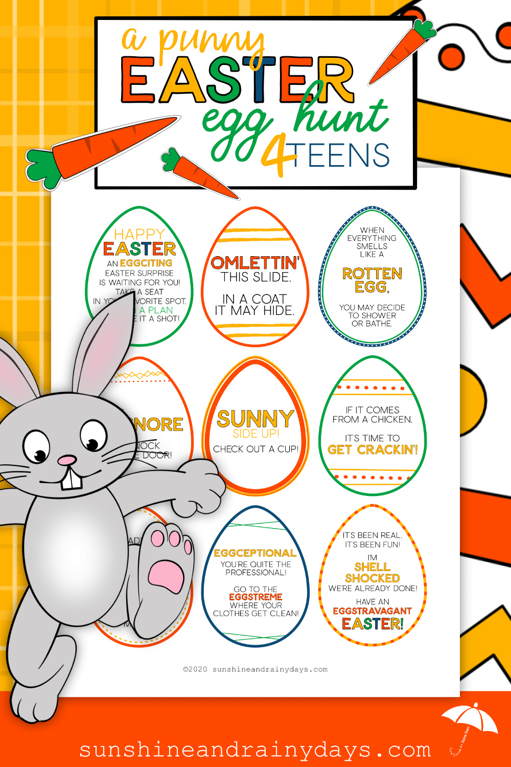 Punny Easter Egg Hunt For Teenagers PDF Sunshine And Rainy Days