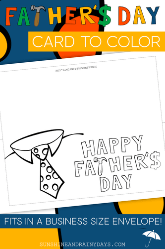 Father's Day Card To Color (PDF)