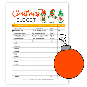 Fillable Christmas Budget Worksheet (PDF)