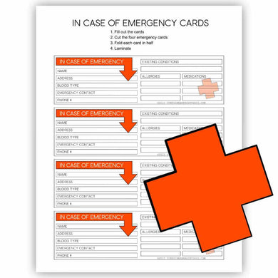 In Case Of Emergency Card (Editable PDF)