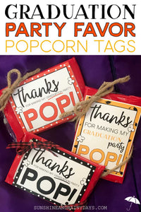 Graduation Party Favor Popcorn Tag (PDF)