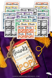 Graduation Party Favor Popcorn Tag (PDF)