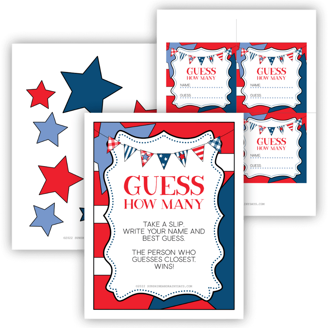 Guess How Many - 4th of July Party Game (PDF)
