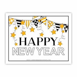 Happy New Year Printable Sign (PDF)