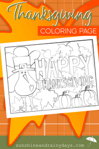 Thanksgiving Coloring Page PDF