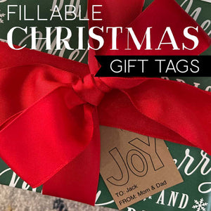 Fillable Christmas Gift Tags - Black (PDF)