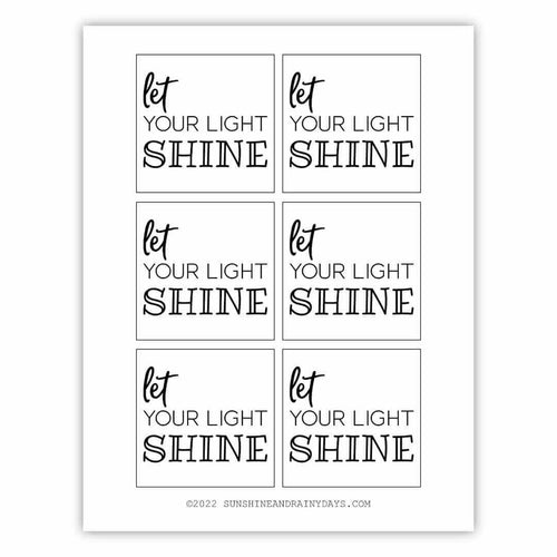 Let Your Light Shine Tag (PDF)