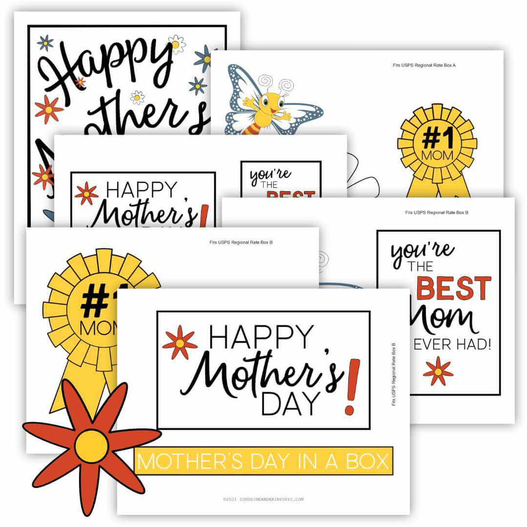 Mother's Day Care Package Box Decor (PDF) – Sunshine And Rainy Days