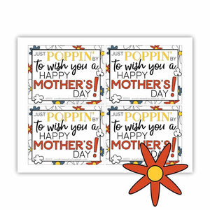 Happy Mother's Day Microwave Popcorn Tag (PDF)