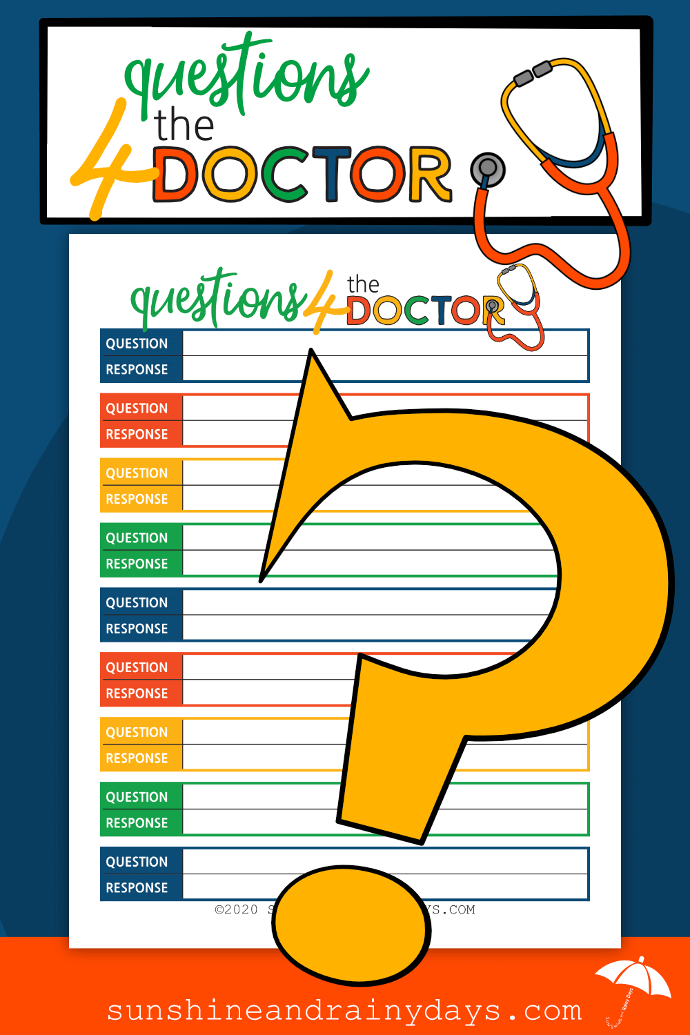 Questions For Doctor Questions For The Doctor (PDF) – Sunshine And Rainy Days