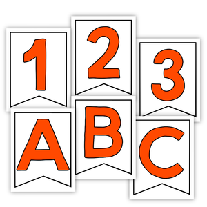 Large Banner Letters And Numbers - Red (PDF)
