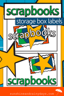 Scrapbooks Storage Box Labels (PDF)