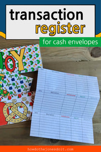Transaction Register For Cash Envelopes (PDF)