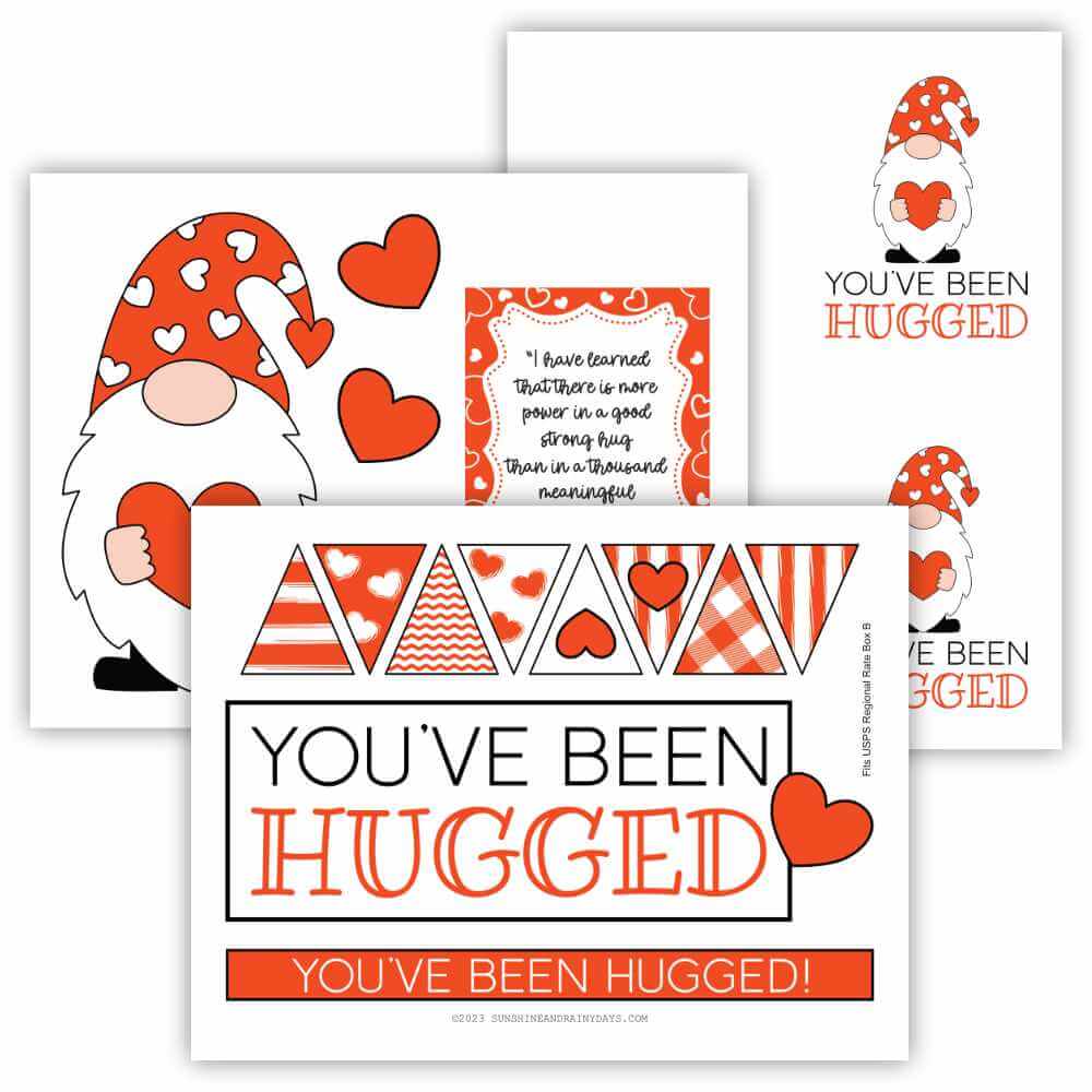 You've Been Hugged Care Package Printables (PDF)